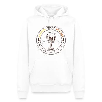 Rothaarige brünette Blondine. Humor Geburtstagsgeschenk - Männer Premium Bio Hoodie - Weiß - Vorne - Nico (187cm)
