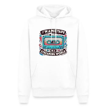 Mixtape dans un monde de streaming | Rétro oldschool - Sweat à capuche Premium bio Homme - blanc - Devant - Nico (187cm)