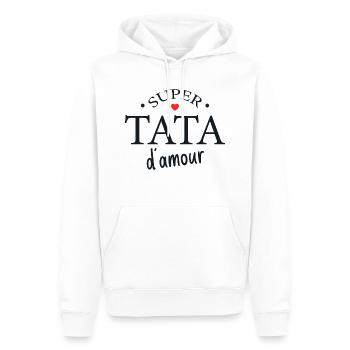 Super Tata D'amour - Sweat à capuche Premium bio Homme - blanc - Devant - Nico (187cm)