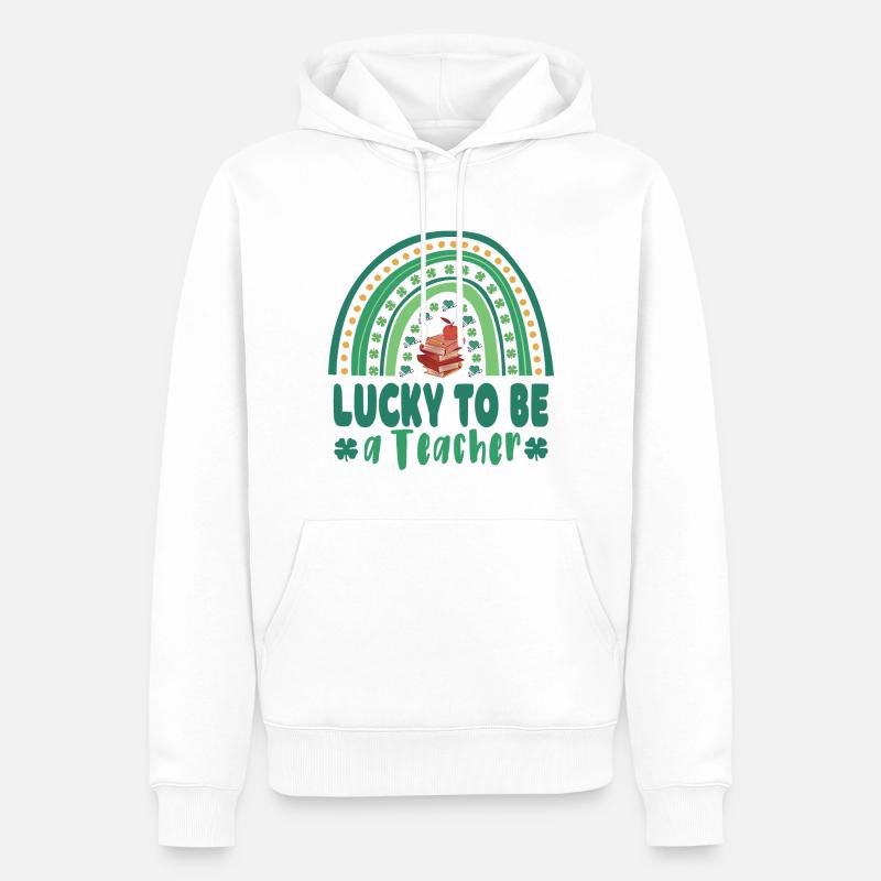 Le bonheur d’être enseignant - Sweat à capuche Premium bio Homme - blanc