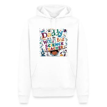 Mon père est le meilleur professeur de sciences - Sweat à capuche Premium bio Homme - blanc - Devant - Nico (187cm)