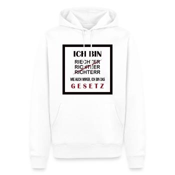 Richter T-Shirt Ich bin das Gesetz, lustig Witzig - Männer Premium Bio Hoodie - Weiß - Vorne - Nico (187cm)