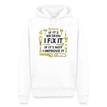 S’il est cassé, je le réparerai - Dire DIY - Sweat à capuche Premium bio Homme - blanc - Devant - Nico (187cm)