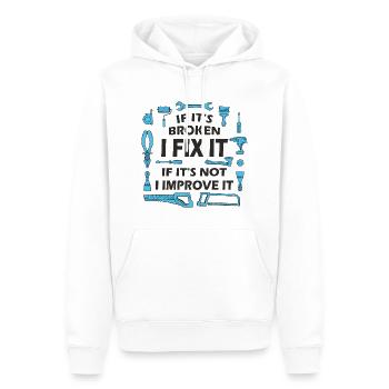 S’il est cassé, je le réparerai - Dire DIY - Sweat à capuche Premium bio Homme - blanc - Devant - Nico (187cm)