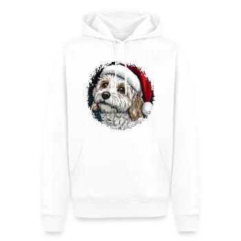 Chiens Noël - Sweat à capuche Premium bio Homme - blanc - Devant - Nico (187cm)