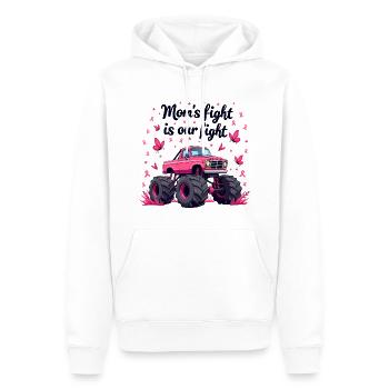 Mamas Kampf unser Kampf - Brustkrebs Bewusstsein - Männer Premium Bio Hoodie - Weiß - Vorne - Nico (187cm)