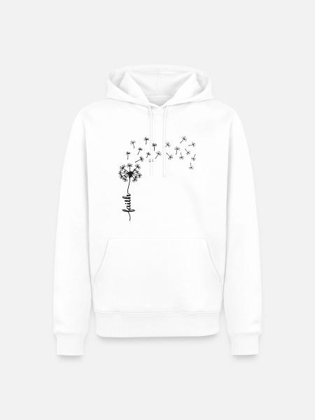 Conception de Faith Dandelion - Sweat à capuche Premium bio Homme - blanc