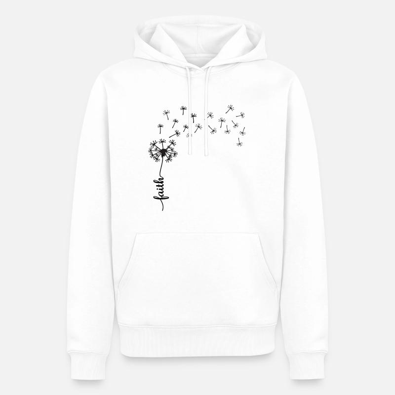 Conception de Faith Dandelion - Sweat à capuche Premium bio Homme - blanc