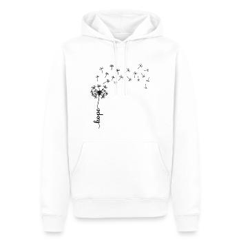 Conception de Hope Dandelion - Sweat à capuche Premium bio Homme - blanc - Devant - Nico (187cm)