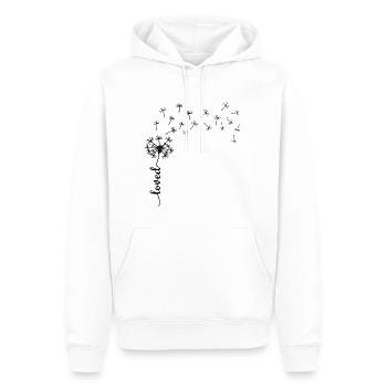 Liebe Löwenzahn Design - Männer Premium Bio Hoodie - Weiß - Vorne - Nico (187cm)