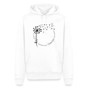 Christlicher Löwenzahn Design Hoffnung Psalm 62,5 - Männer Premium Bio Hoodie - Weiß - Vorne - Nico (187cm)