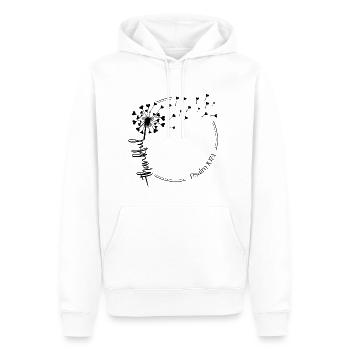 Christian Dandelion design reconnaissant Psaume 107:1 - Sweat à capuche Premium bio Homme - blanc - Devant - Nico (187cm)