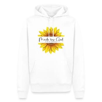 Christian Sunflower design I am Made by God Psalm - Men’s Premium Organic Hoodie - white - Front - Nico (187cm)
