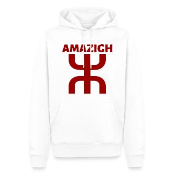 Symbole Berbère Amazigh Rouge Maroc Algérie - Sweat à capuche Premium bio Homme - blanc - Devant - Nico (187cm)