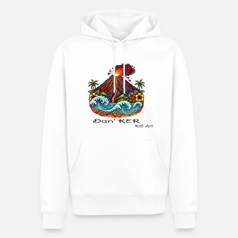 DAN KER 3 - Sweat à capuche Premium bio Homme - blanc