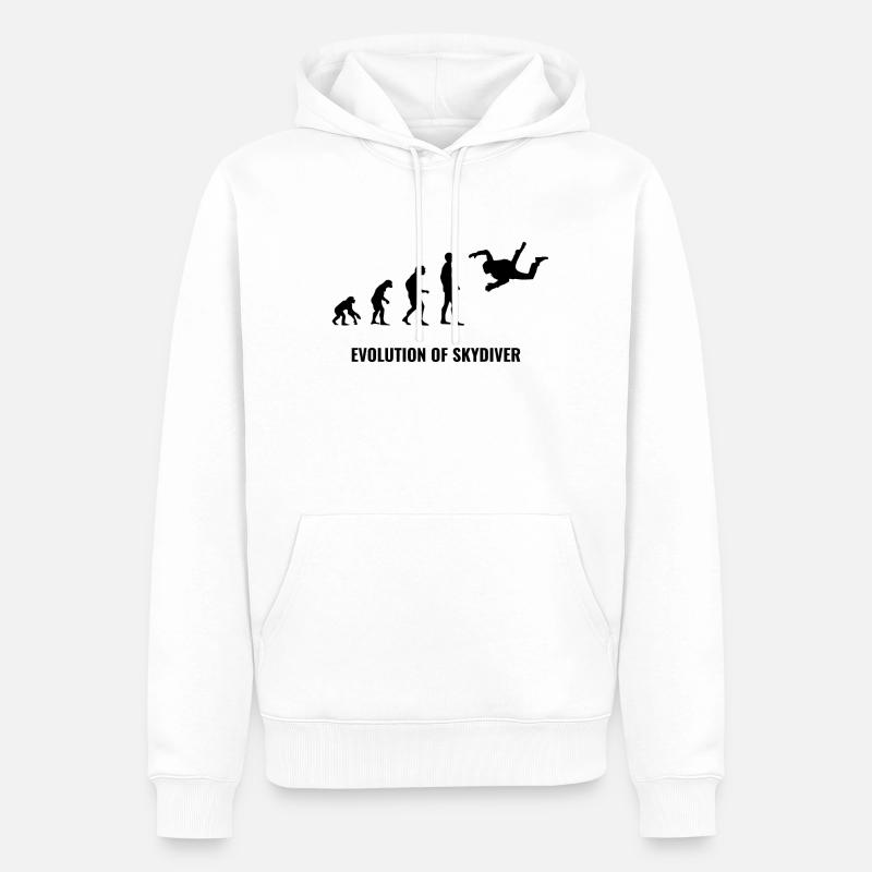 Évolution parachutiste - Sweat à capuche Premium bio Homme - blanc
