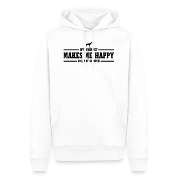 WHIPPET me rend heureux - Sweat à capuche Premium bio Homme - blanc - Devant - Nico (187cm)