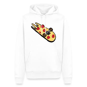 Pizza - Sweat à capuche Premium bio Homme - blanc - Devant - Nico (187cm)