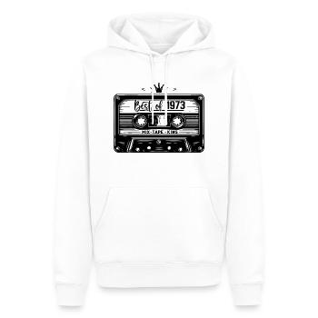 Kassette 1973 Jahrgang 1973 Jahrgang 1973 Geschenke - Männer Premium Bio Hoodie - Weiß - Vorne - Nico (187cm)