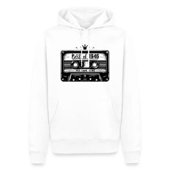 Kassette 1946 Vintage 1946 Vintage 1946 Geschenke - Männer Premium Bio Hoodie - Weiß - Vorne - Nico (187cm)