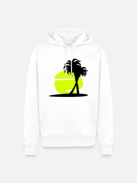 Palme und Sonne - Männer Premium Bio Hoodie - Weiß