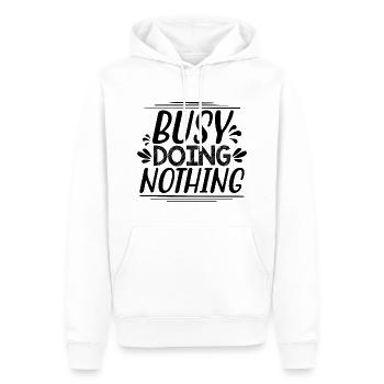 Busy Doing Nothing - Funny saying - Men’s Premium Organic Hoodie - white - Front - Nico (187cm)