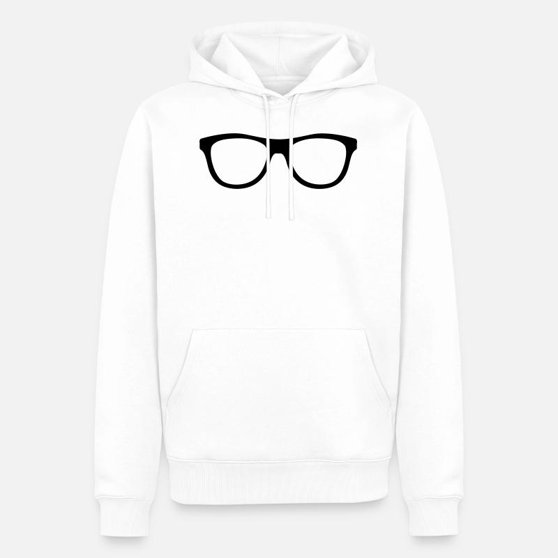 Nerd Hispter Lunettes - Lunettes - Sweat à capuche Premium bio Homme - blanc