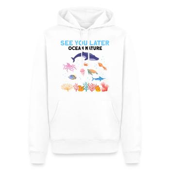 Mer Nature Biologiste marin Biologie marine Mer Océan - Sweat à capuche Premium bio Homme - blanc - Devant - Nico (187cm)