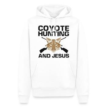 Conception de coyote pour les réacteurs de coyote - Sweat à capuche Premium bio Homme - blanc - Devant - Nico (187cm)