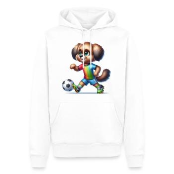 Chien de joueur de football mignon - Sweat à capuche Premium bio Homme - blanc - Devant - Nico (187cm)