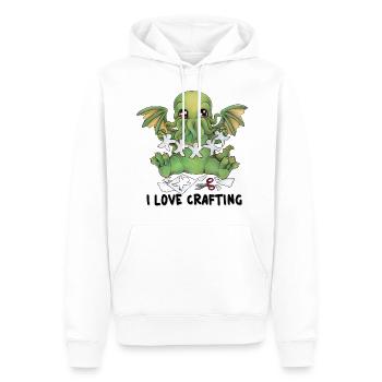 I love Crafting Lovecraft Monster Oktopus Basteln - Männer Premium Bio Hoodie - Weiß - Vorne - Nico (187cm)