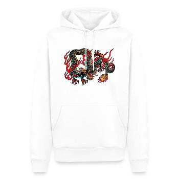 Dragon - Sweat à capuche Premium bio Homme - blanc - Devant - Nico (187cm)