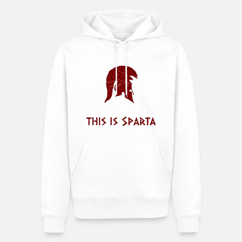 C’est Sparte - Sweat à capuche Premium bio Homme - blanc