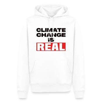 Climate Change Is Real - Männer Premium Bio Hoodie - Weiß - Vorne - Nico (187cm)