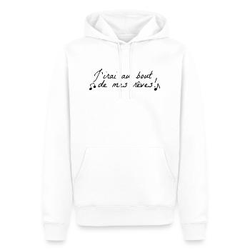 J'irai au bout de mes rêves. Jean-Jacques Goldman - Sweat à capuche Premium bio Homme - blanc - Devant - Nico (187cm)