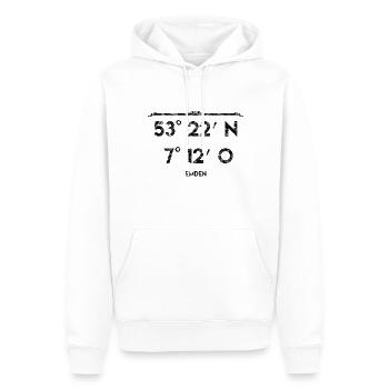 Coordonnées Emden Ostfriesland Ostfriese - Sweat à capuche Premium bio Homme - blanc - Devant - Nico (187cm)
