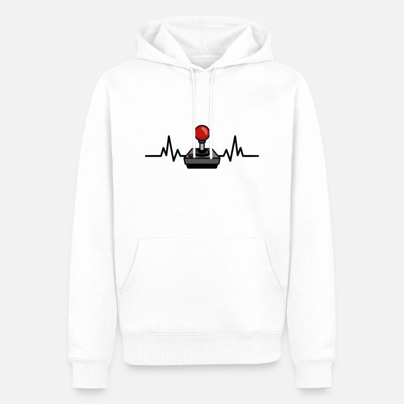 Gaming Herzschlag Controller Game - Männer Premium Bio Hoodie - Weiß