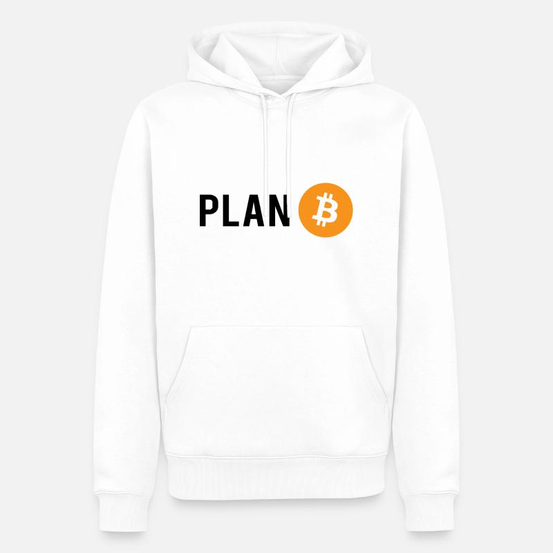 Plan B - Plan Bitcoin - Männer Premium Bio Hoodie - Weiß