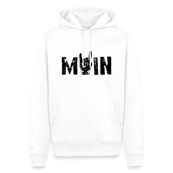 MOIN Rock 'n' Roll Gruß Norden - Männer Premium Bio Hoodie - Weiß - Vorne - Nico (187cm)