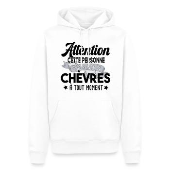 Chèvres Brebis Mouton Agneau Laine Ferme Paysan - Sweat à capuche Premium bio Homme - blanc - Devant - Nico (187cm)