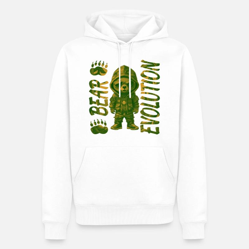 Évolution 2 - Sweat à capuche Premium bio Homme - blanc