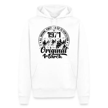 1971 März Original: Geschenk zum 53-jährigen Jubiläum - Männer Premium Bio Hoodie - Weiß - Vorne - Nico (187cm)