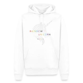 Unicorn - Grau - Männer Premium Bio Hoodie - Weiß - Vorne - Nico (187cm)