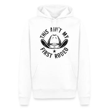Das ist nicht mein erstes Rodeo - Männer Premium Bio Hoodie - Weiß - Vorne - Nico (187cm)