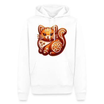 Chat en pain d’épice Chat en pain d’épice Noël - Sweat à capuche Premium bio Homme - blanc - Devant - Nico (187cm)