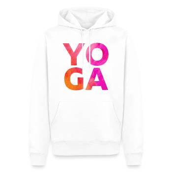 Yoga - Sweat à capuche Premium bio Homme - blanc - Devant - Nico (187cm)
