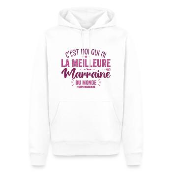 Meilleure Marraine Super Marraine Cadeau Marraine - Sweat à capuche Premium bio Homme - blanc - Devant - Nico (187cm)