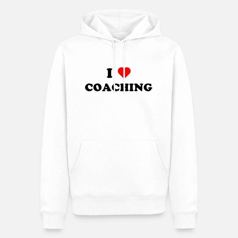I LOVE COACHING (schwarz) - Männer Premium Bio Hoodie - Weiß