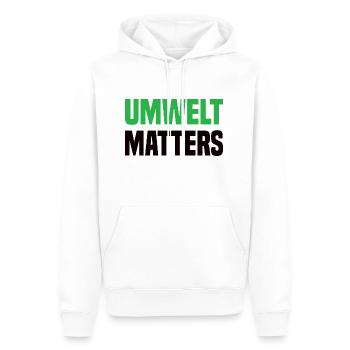 Umwelt Matters Klimawandel - Männer Premium Bio Hoodie - Weiß - Vorne - Nico (187cm)