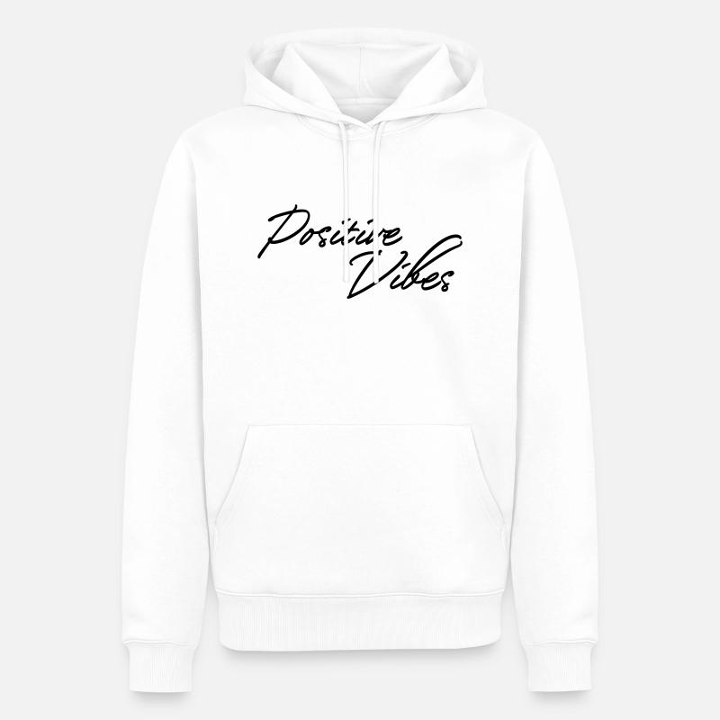 Ondes positives - Sweat à capuche Premium bio Homme - blanc